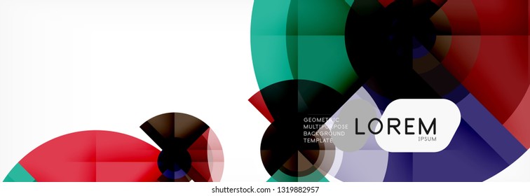 Round circles and triangles abstract background, vector illustration
