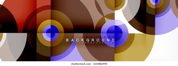Runde Kreise und Dreiecke, abstrakter Hintergrund, Vektorgrafik