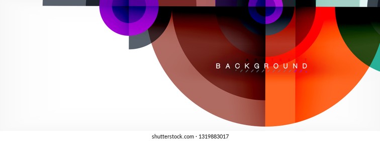 Round circles and triangles abstract background, vector illustration