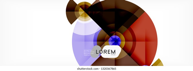 Round circles and triangles abstract background, vector illustration
