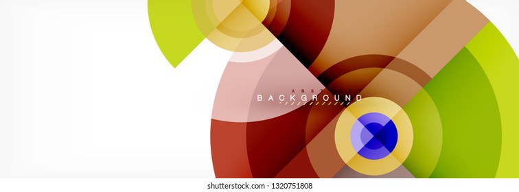 Circulos redondos y triángulos de fondo abstracto, ilustración vectorial