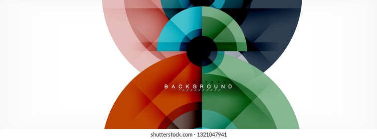 Round circles and triangles abstract background, vector illustration