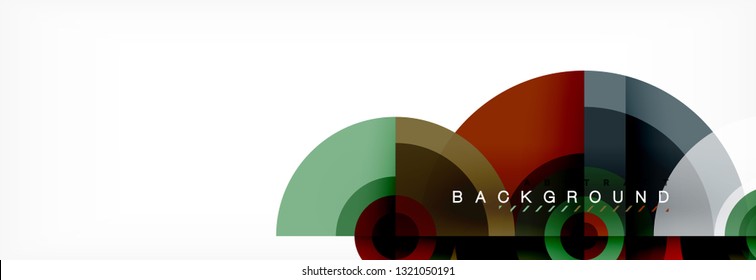 Round circles and triangles abstract background, vector illustration