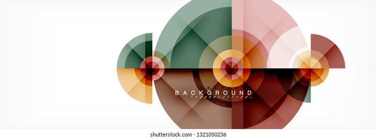 Circulos redondos y triángulos de fondo abstracto, ilustración vectorial