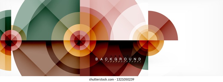 Round circles and triangles abstract background, vector illustration