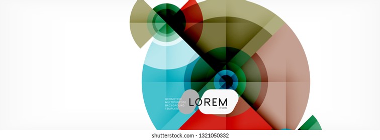Round circles and triangles abstract background, vector illustration