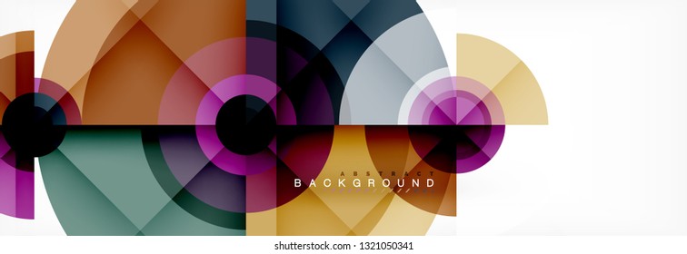 Round circles and triangles abstract background, vector illustration
