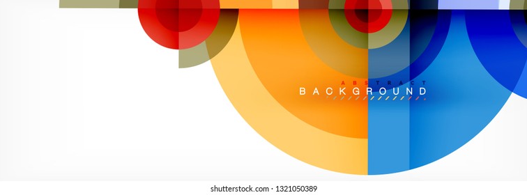 Circulos redondos y triángulos de fondo abstracto, ilustración vectorial