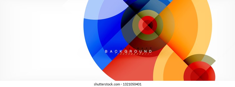 Round circles and triangles abstract background, vector illustration
