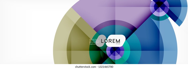 Round circles and triangles abstract background, vector illustration