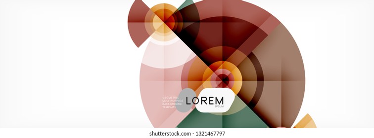 Round circles and triangles abstract background, vector illustration