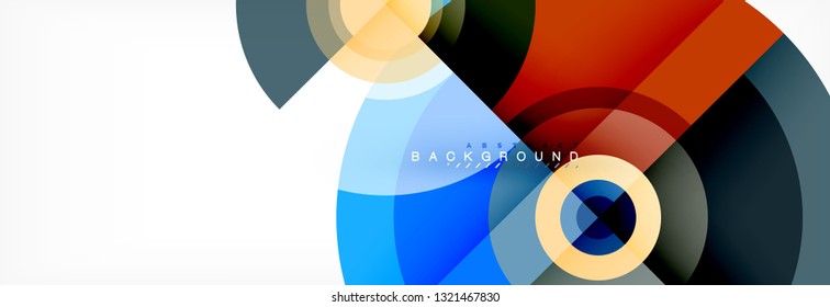 Round circles and triangles abstract background, vector illustration