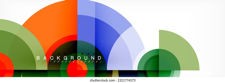 Round circles and triangles abstract background, vector illustration