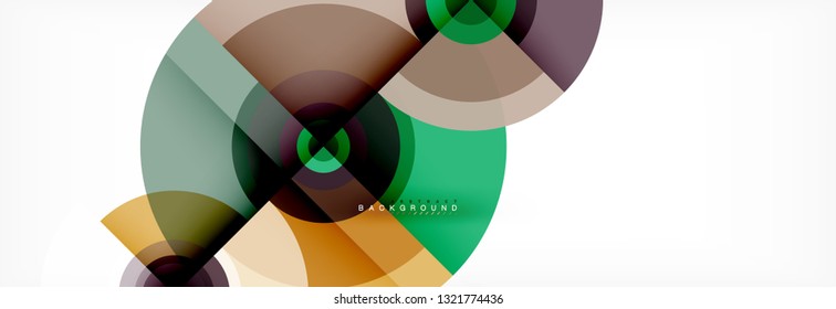 Runde Kreise und Dreiecke, abstrakter Hintergrund, Vektorgrafik