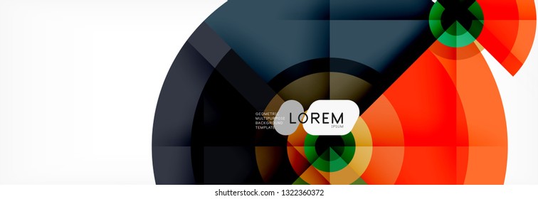 Round circles and triangles abstract background, vector illustration