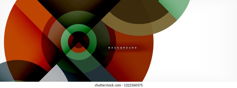 Round circles and triangles abstract background, vector illustration