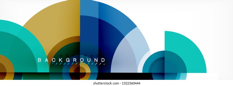 Round circles and triangles abstract background, vector illustration