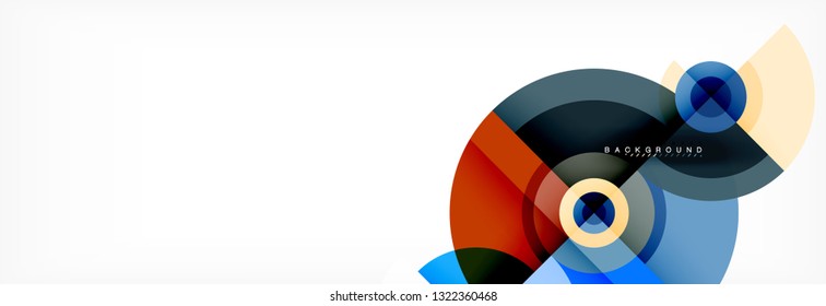 Round circles and triangles abstract background, vector illustration