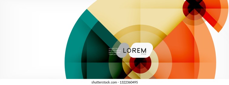 Círculos redondos e triângulos fundo abstrato, ilustração vetorial