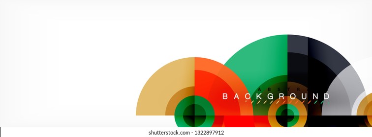 Círculos redondos e triângulos fundo abstrato, ilustração vetorial