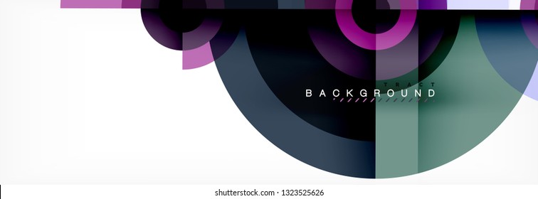 Round circles and triangles abstract background, vector illustration