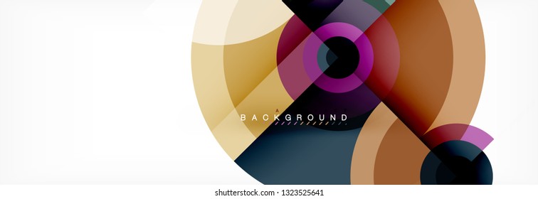 Round circles and triangles abstract background, vector illustration