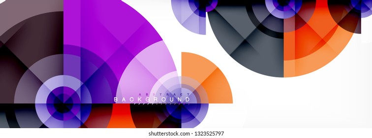 Round circles and triangles abstract background, vector illustration