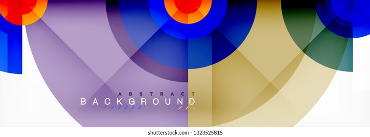 Round circles and triangles abstract background, vector illustration