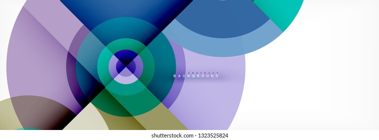 Round circles and triangles abstract background, vector illustration