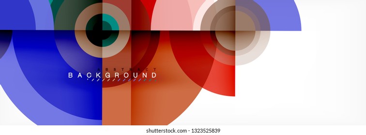 Round circles and triangles abstract background, vector illustration