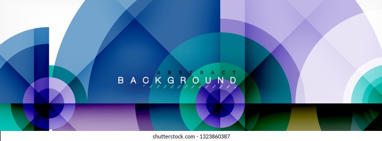 Round circles and triangles abstract background, vector illustration