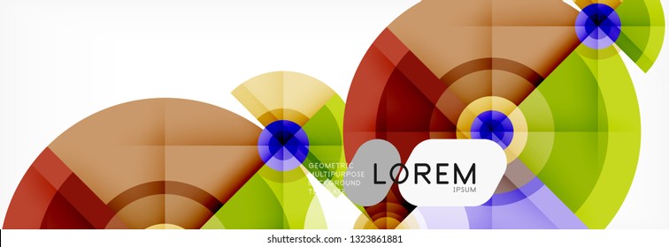 Round circles and triangles abstract background, vector illustration