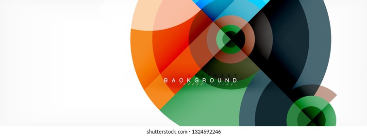 Round circles and triangles abstract background, vector illustration