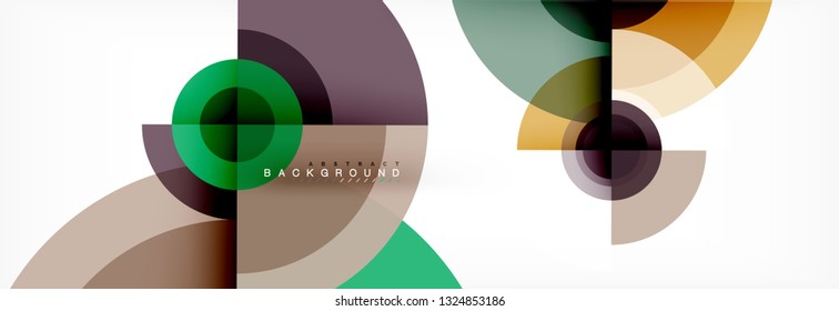 Round circles and triangles abstract background, vector illustration