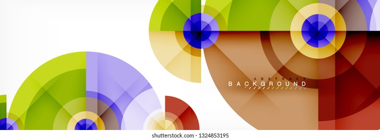 Runde Kreise und Dreiecke, abstrakter Hintergrund, Vektorgrafik
