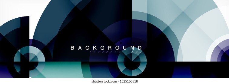 Round circles and triangles abstract background, vector illustration