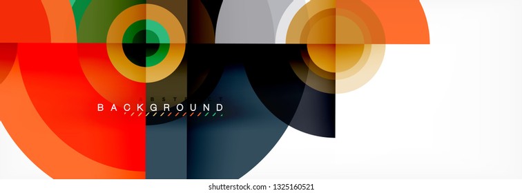 Round circles and triangles abstract background, vector illustration