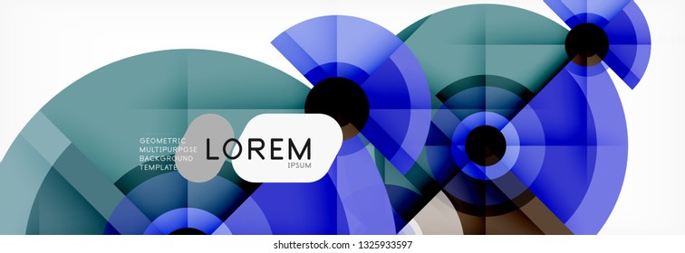 Runde Kreise und Dreiecke, abstrakter Hintergrund, Vektorgrafik