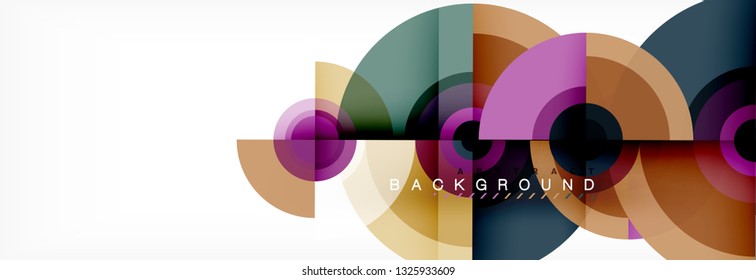 Round circles and triangles abstract background, vector illustration