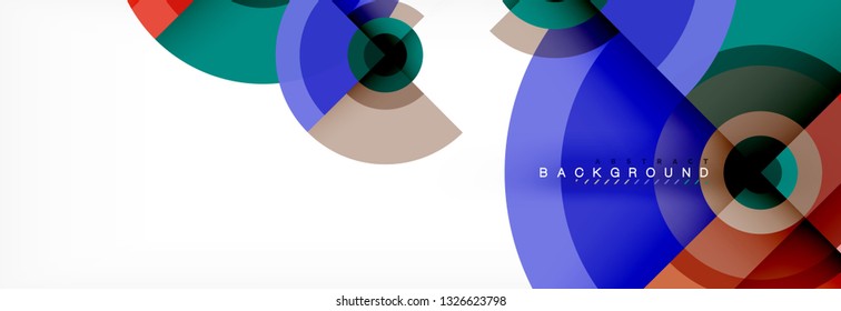 Round circles and triangles abstract background, vector illustration