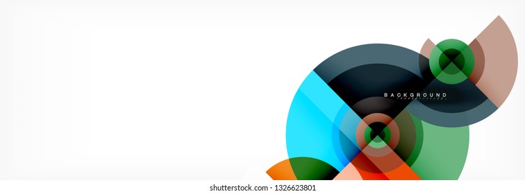 Round circles and triangles abstract background, vector illustration