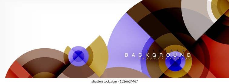 Circulos redondos y triángulos de fondo abstracto, ilustración vectorial