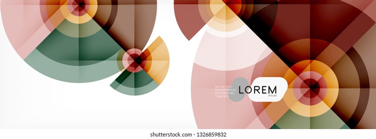 Runde Kreise und Dreiecke, abstrakter Hintergrund, Vektorgrafik