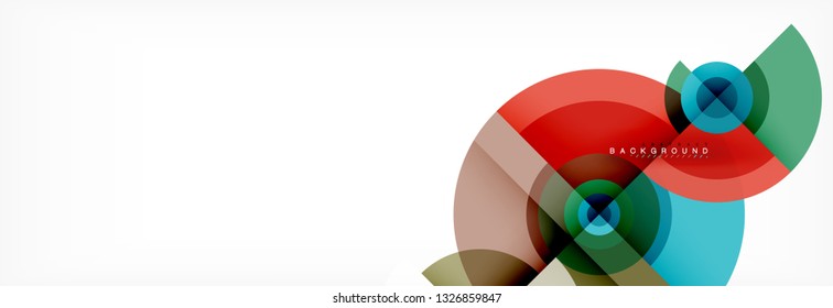 Circulos redondos y triángulos de fondo abstracto, ilustración vectorial