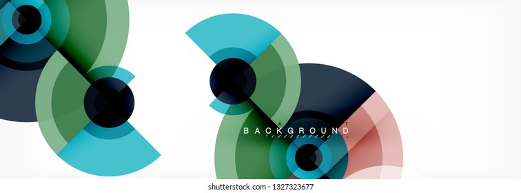 Circulos redondos y triángulos de fondo abstracto, ilustración vectorial