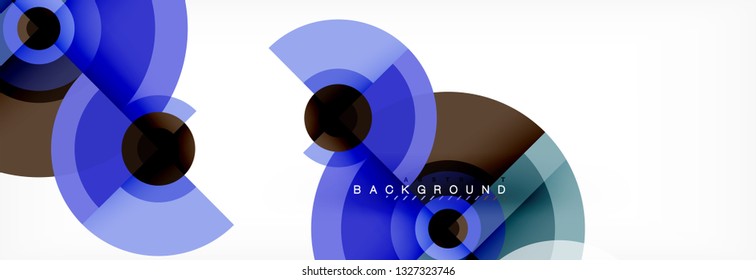 Round circles and triangles abstract background, vector illustration