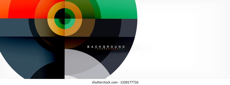 Round circles and triangles abstract background, vector illustration