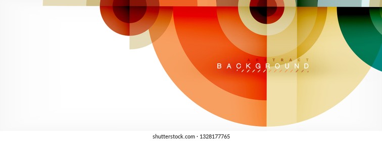 Circulos redondos y triángulos de fondo abstracto, ilustración vectorial
