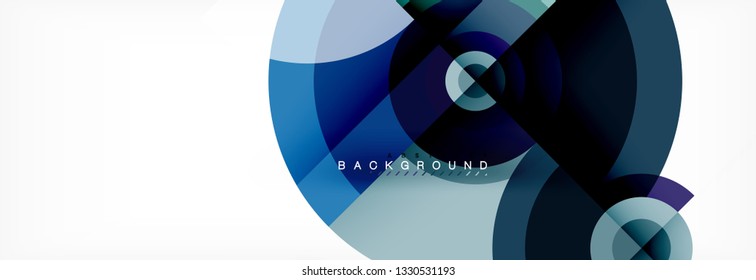 Round circles and triangles abstract background, vector illustration