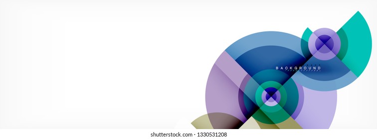 Round circles and triangles abstract background, vector illustration